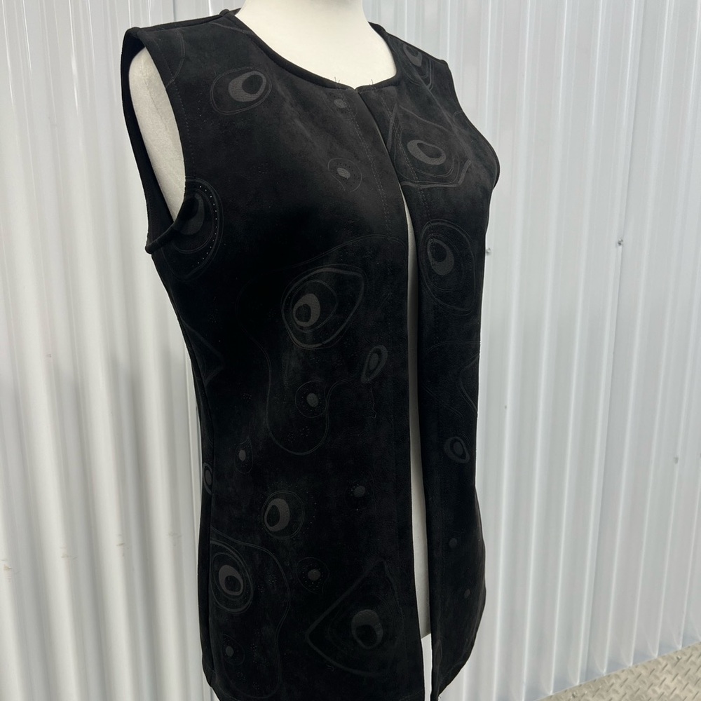 VIN Rouge Fashion Black Sleeveless Suede Vest Women’s Medium Retro 90s Style